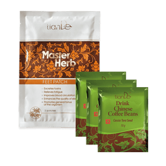 TianDe Master Herb pėdų pleistro ir velniapupių gėrimo rinkinys