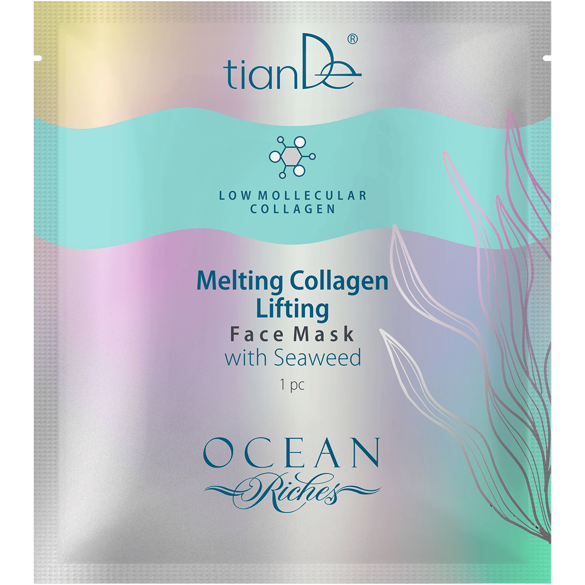 Tirpstančio kolageno kaukė su jūros dumbliais – stangrinama + drėkinanti