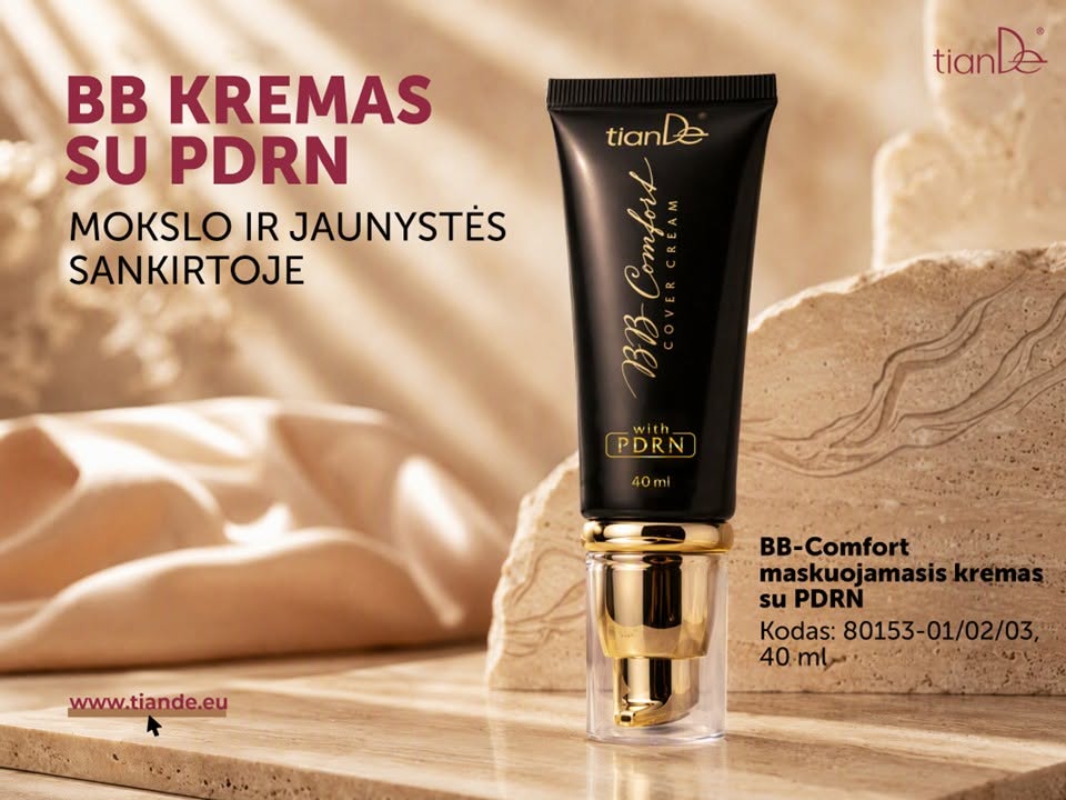 TianDe BB-Comfort maskuojamasis kremas su PDRN, 40 ml