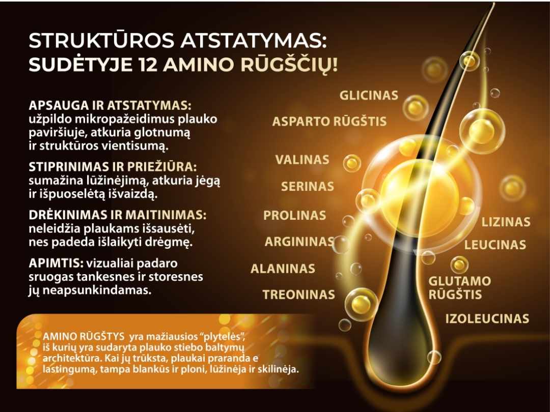 Aliejus plaukams su aminorūgštimis