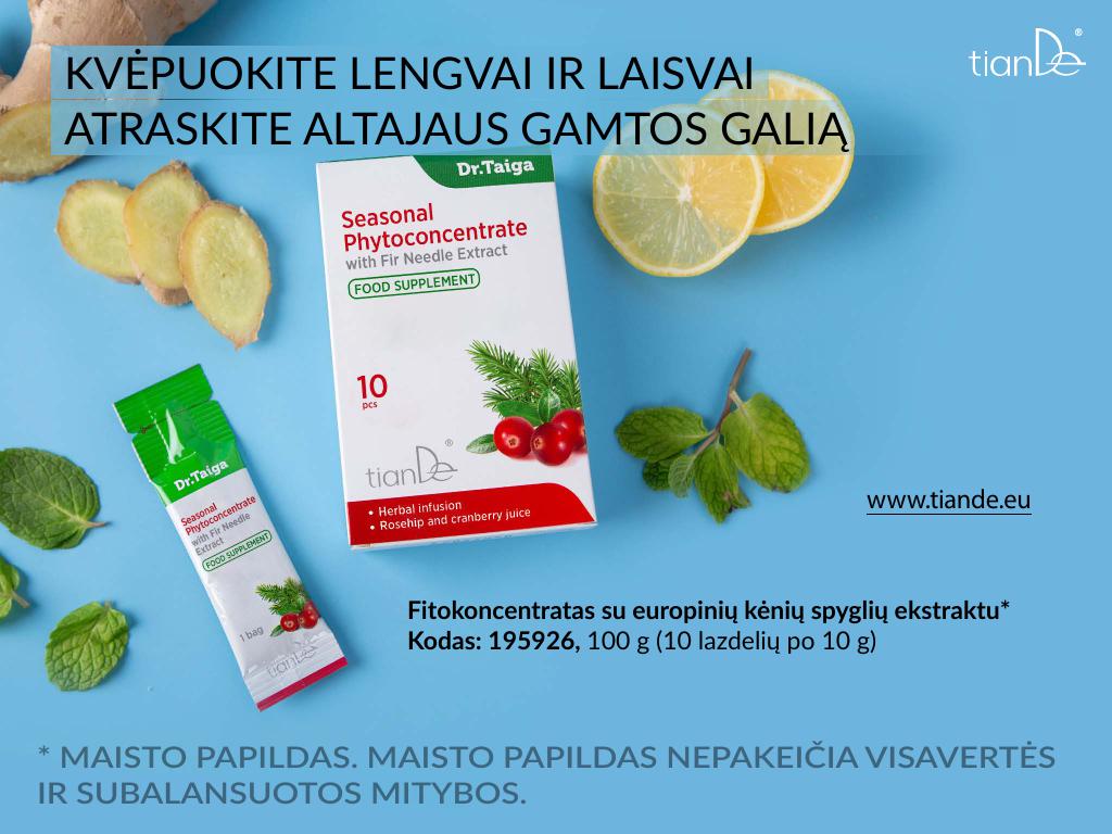 Maisto papildas fitokoncentratas su euriponių kėnių spyglių ekstraktu kvėpavimui  lengvai