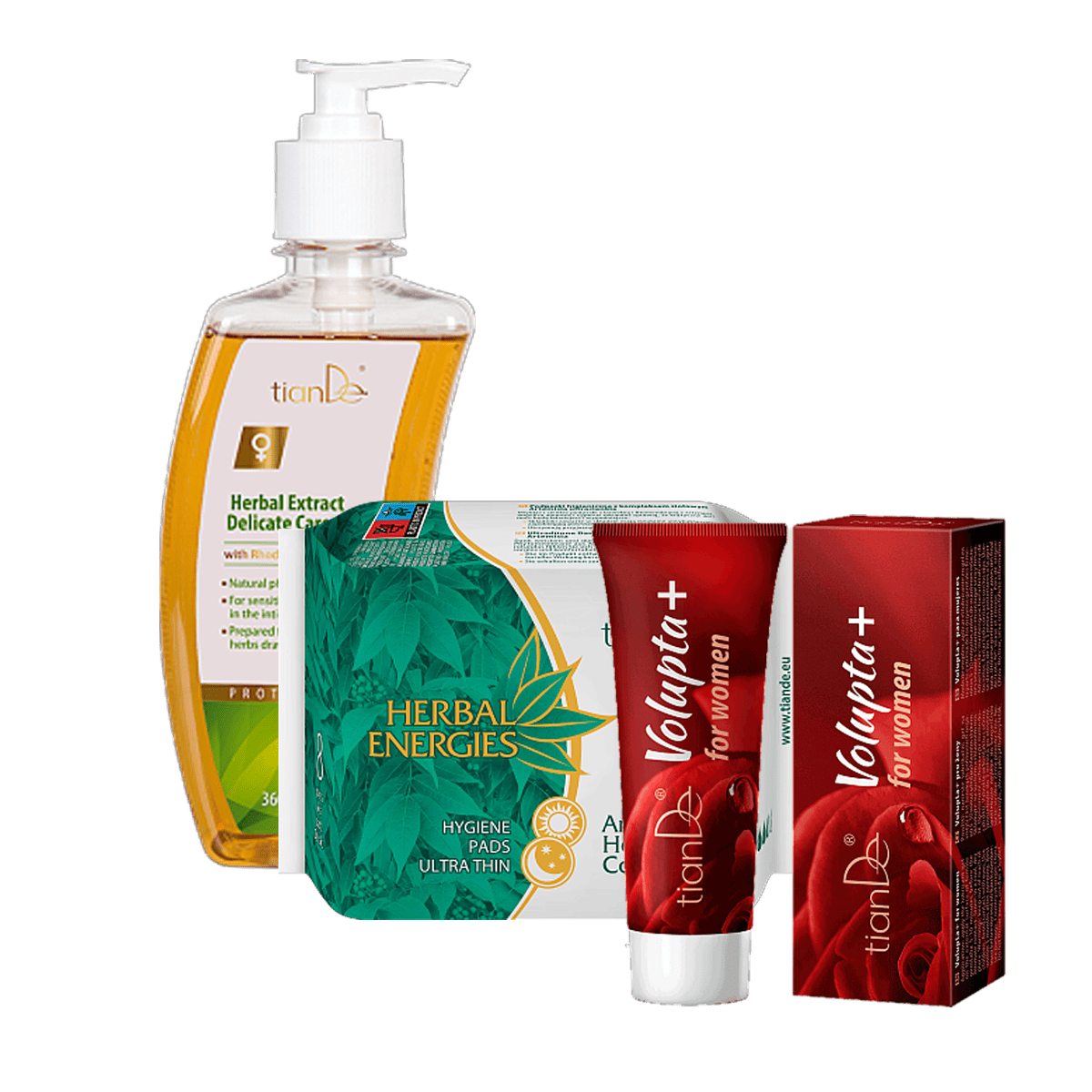 Intymios priežiūros gelį su žolelių nuoviru + Itin ploni higieniniai įklotai su pelynu „Žolelių kompleksas“ - padovanosime Volupta+ moterims!