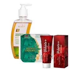 Intymios priežiūros gelį su žolelių nuoviru + Itin ploni higieniniai įklotai su pelynu „Žolelių kompleksas“ - padovanosime Volupta+ moterims!