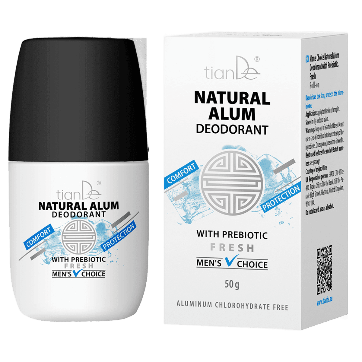 Natūralus alūno dezodorantas su prebiotikais vyrams, 50g I Tiande