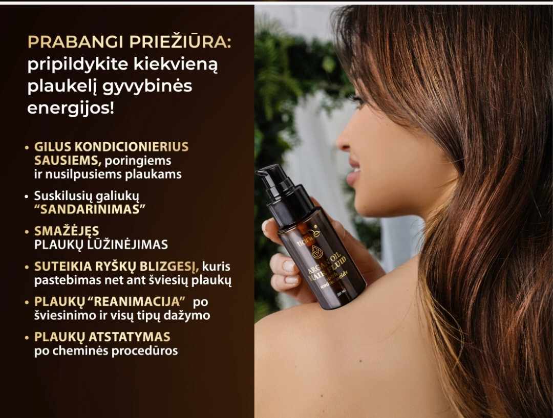 Plaukų atstatymas su argano aliejumi