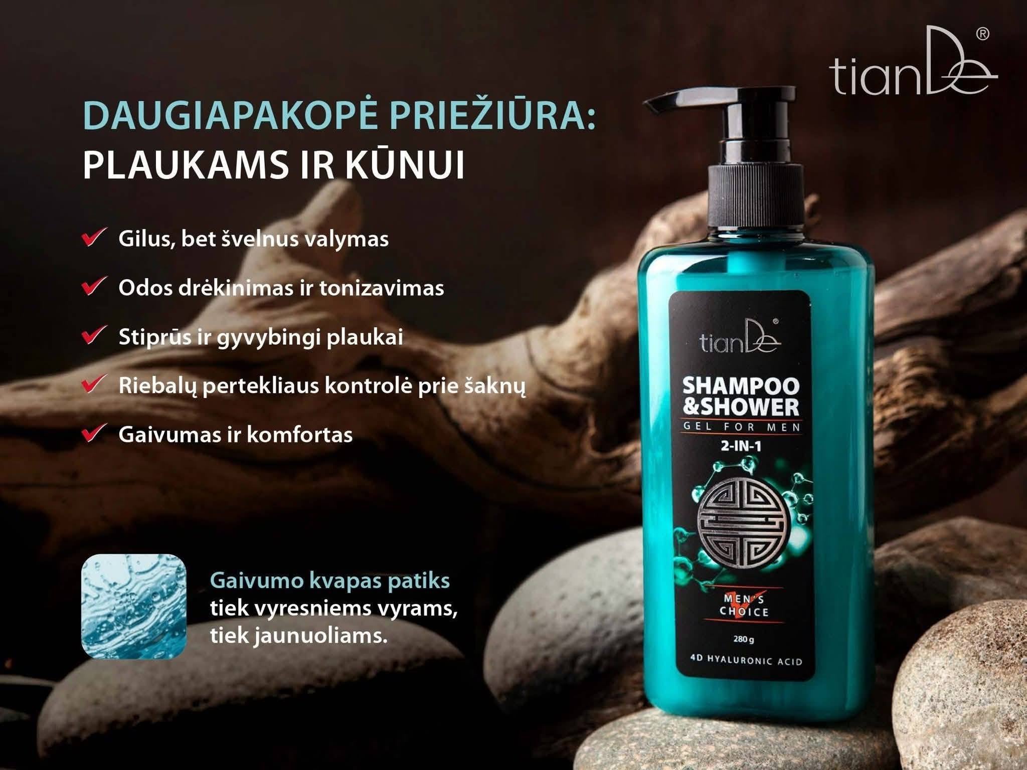 Plaukams ir kūnui šampūnas ir dušo gelis