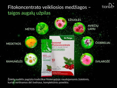 TianDe fitokoncentrato sudėtis: 60mg vitamino C, svilarožės šaknys, medetkų žiedai, kėnių ekstraktas kvėpavimo takų palaikymui