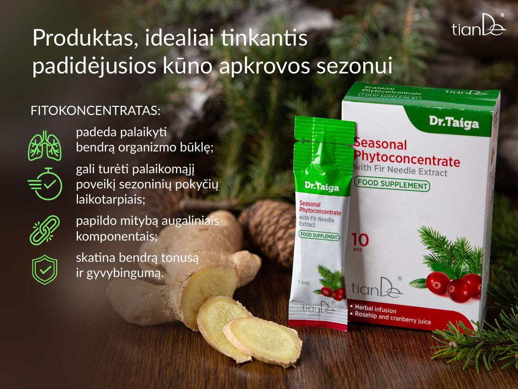 TianDe fitokoncentrato nauda: palaiko kvėpavimo takų veiklą, stiprina imunitetą, apsaugo ląsteles su 60mg vitamino C