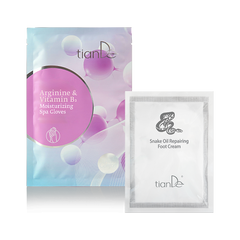 Pirk drėkinamasias SPA pirštines su argininu ir vitaminu B3 - padovanosime atkuriamąjį pėdų kremą su gyvatės taukais!